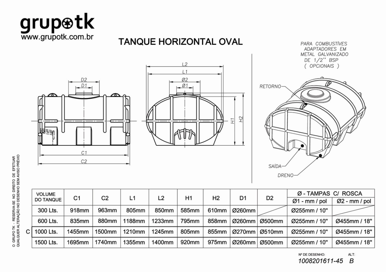 TABELA TANQUES OVAL